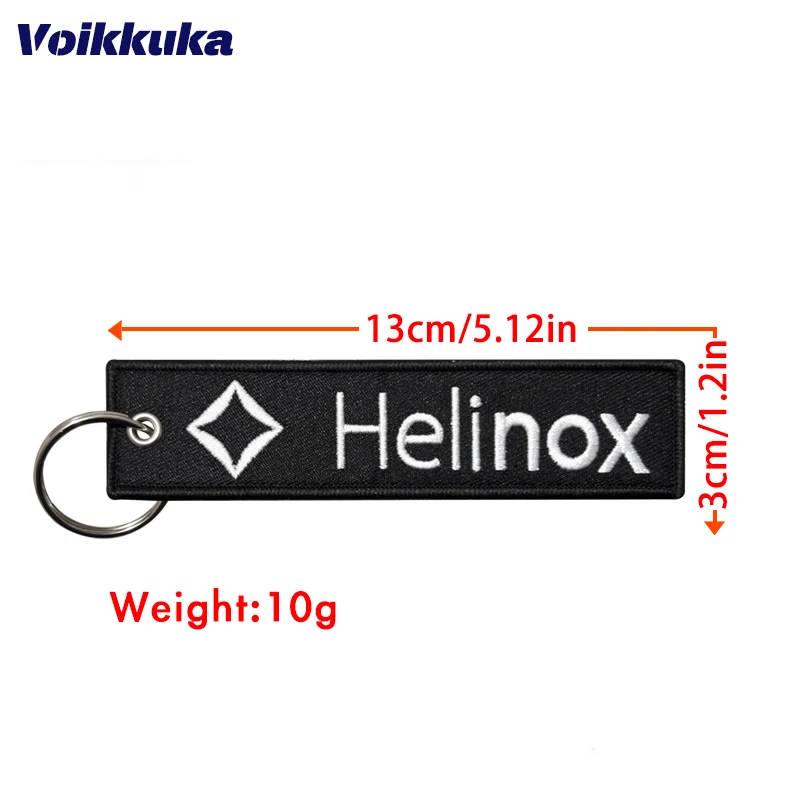 1PC 2PCS 3PCS Set Sale Helinox Both Sides Embroidery Black Cloth Tag Keychain Backpack Pendant Motorcycle Key Accessories