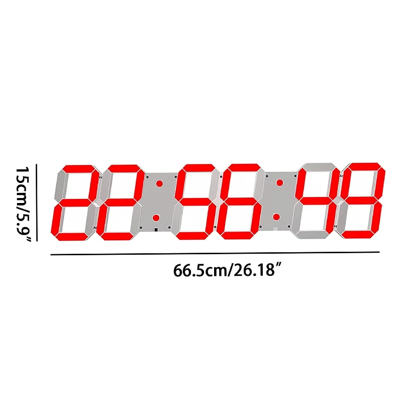 

CHEETIE CP121 Modern LED 6 Digits Big Screen Wall Countdown Clock Date Display 3D Digital Wall Clock