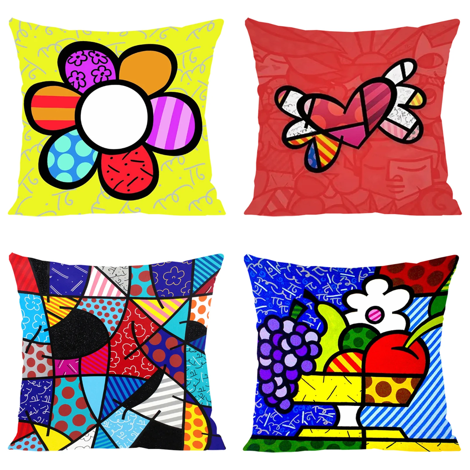 

B-Britto Art Decorative Pillowcase 40x40 Cushion Cover 45x45 Cushions Covers Pillow Cases Decorative Home Decor Bed Pillowcases