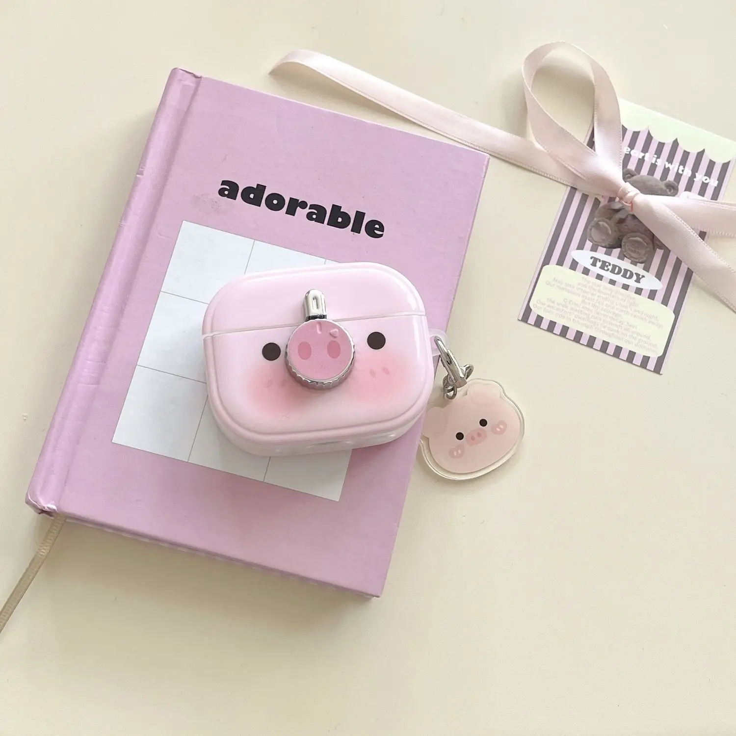 Cute Cartoon Pig Soft Earphone Protective Case for airpods 1 2 pro 2 Headphone Cover with Doll Pendant for airpods 3 pro 2023