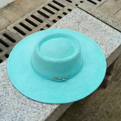 Retro Sombrero z dużym rondem Podwyższony kapelusz Fedora dla kobiet Okrągły kapelusz męski Nowa hurtownia z szerokim rondem prosty brytyjski Sombrero