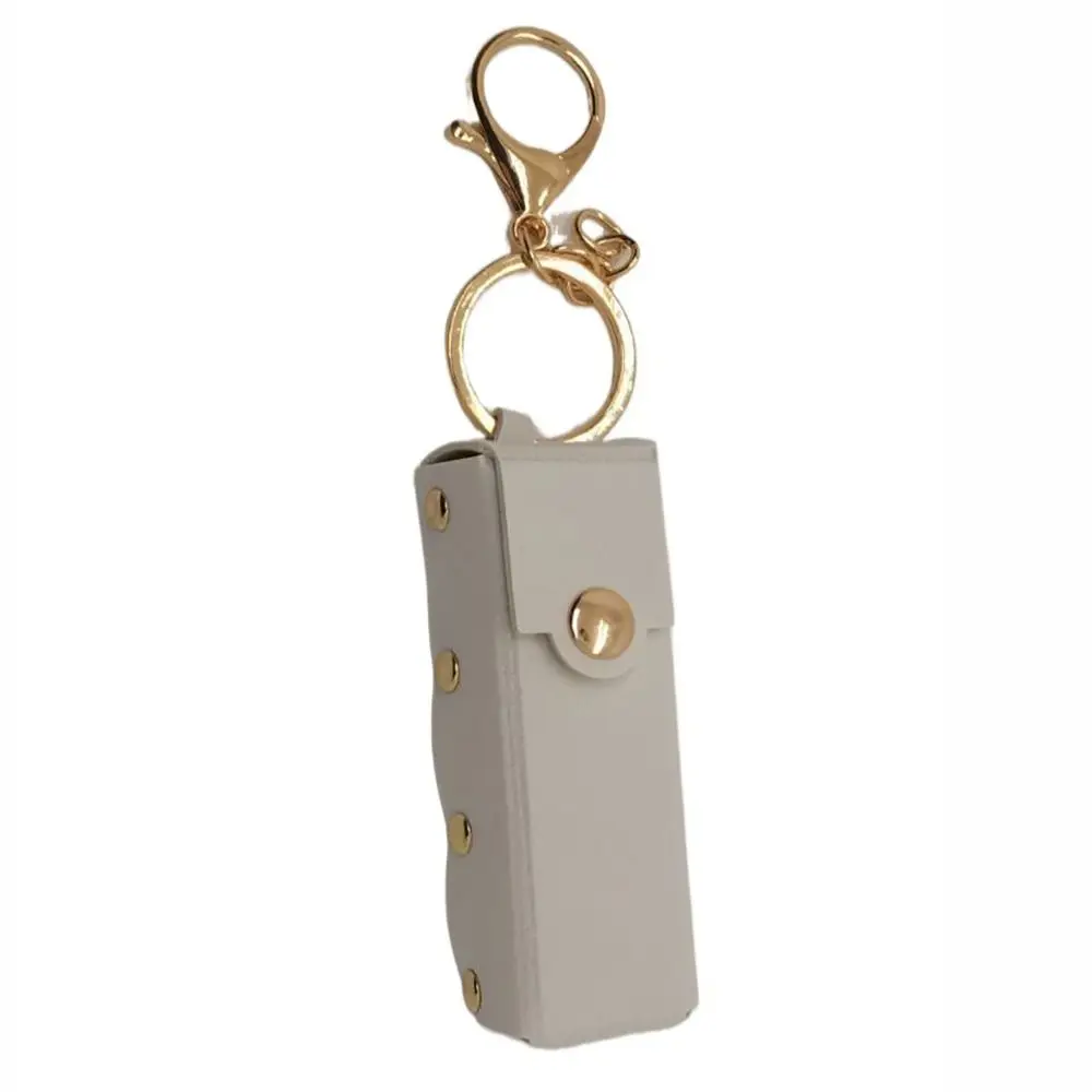 

1pc With Keychain Lipstick Case Soft Leather Clip-on Sleeve Lipstick Pouch Travel Accessories Chapstick Holder Women Beauty
