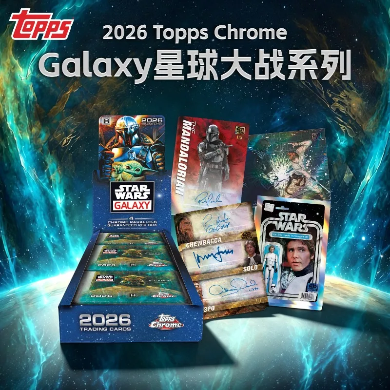 Genuine 2026 Topps Chrome Galaxy Star Wars Hobby Trading Cards Official Licensed Art Set with Chrome Parallels & Autographs