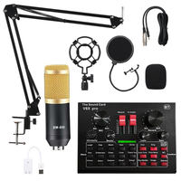 Professional Audio Condenser Mic Studio Singing Microphone BM800 V8 Sound Card Set  for Karaoke Podcast Recording Live Streaming