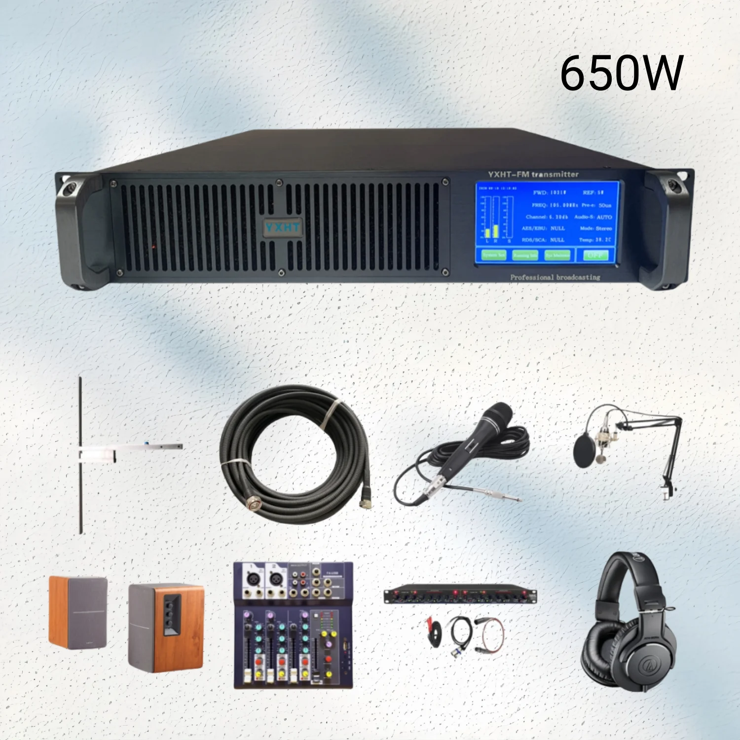 

HP- Upgraded New Style 650W Professional Touch screen FM Stereo Transmitter Kit: Perfect for Radio Station Launch