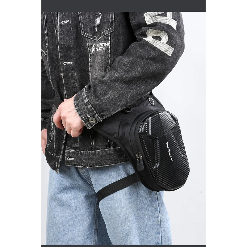 حقيبة ركوب الساق، معدات الدراجات النارية، حقيبة فارس عاكسة مقاومة للماء للرجال، حقيبة خصر كروس للسفر للدراجات النارية #5