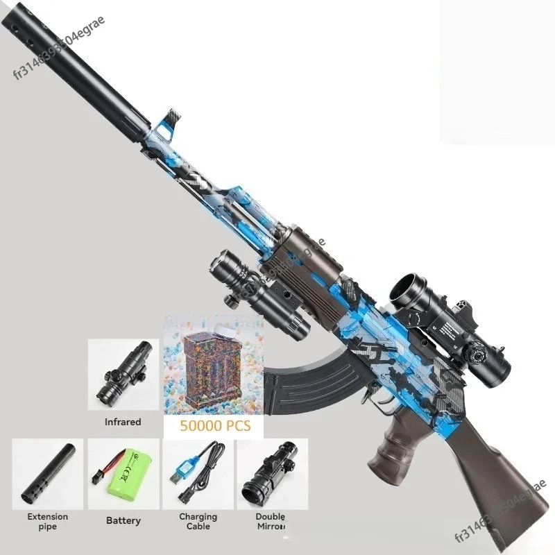 Pistola de bolas de Gel de agua AK47, juguete eléctrico de hidrogel de aire, arma pesada, Rifle neumático, Paintball realista para hombres y niños, lucha CS