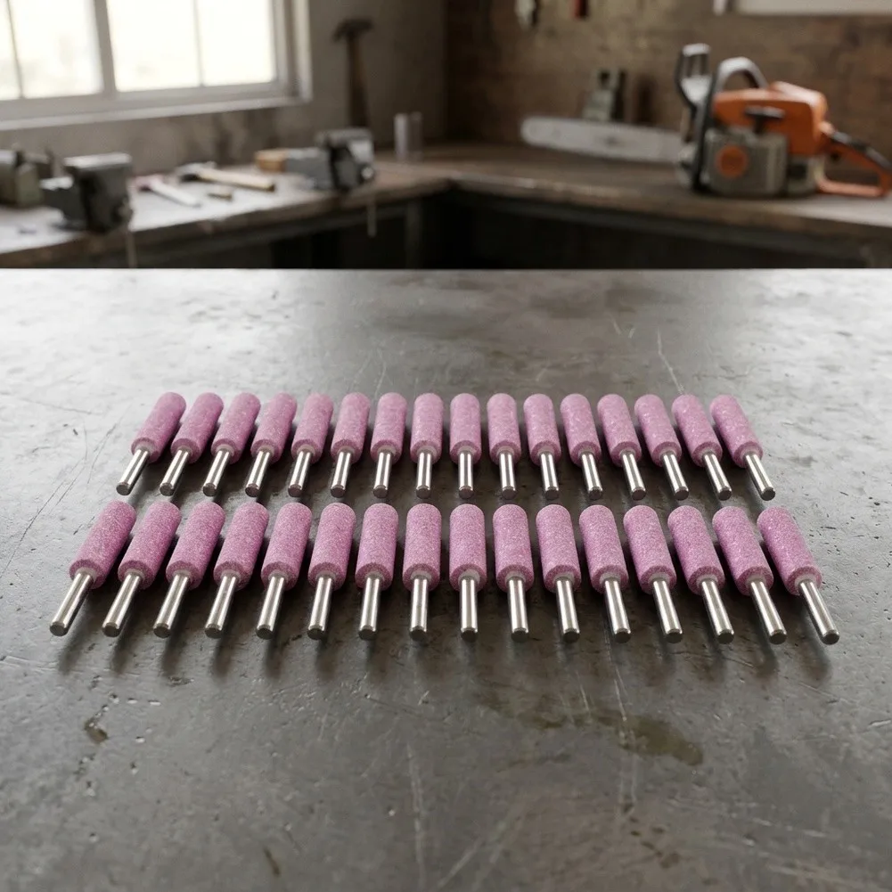 32 Pcs for chainsaw Sharpening Kit with Emery Grinding Stones and Polishing Files for Chains and Various Material Maintenance