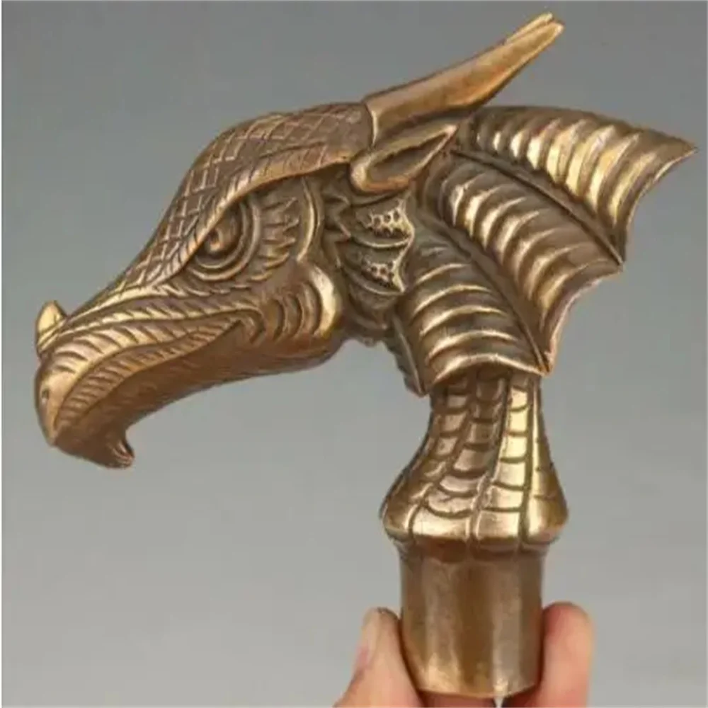 

Bâton de marche en BRONZE rétro, dinosaure DRAGON CANE, accessoires de poignée de tête
