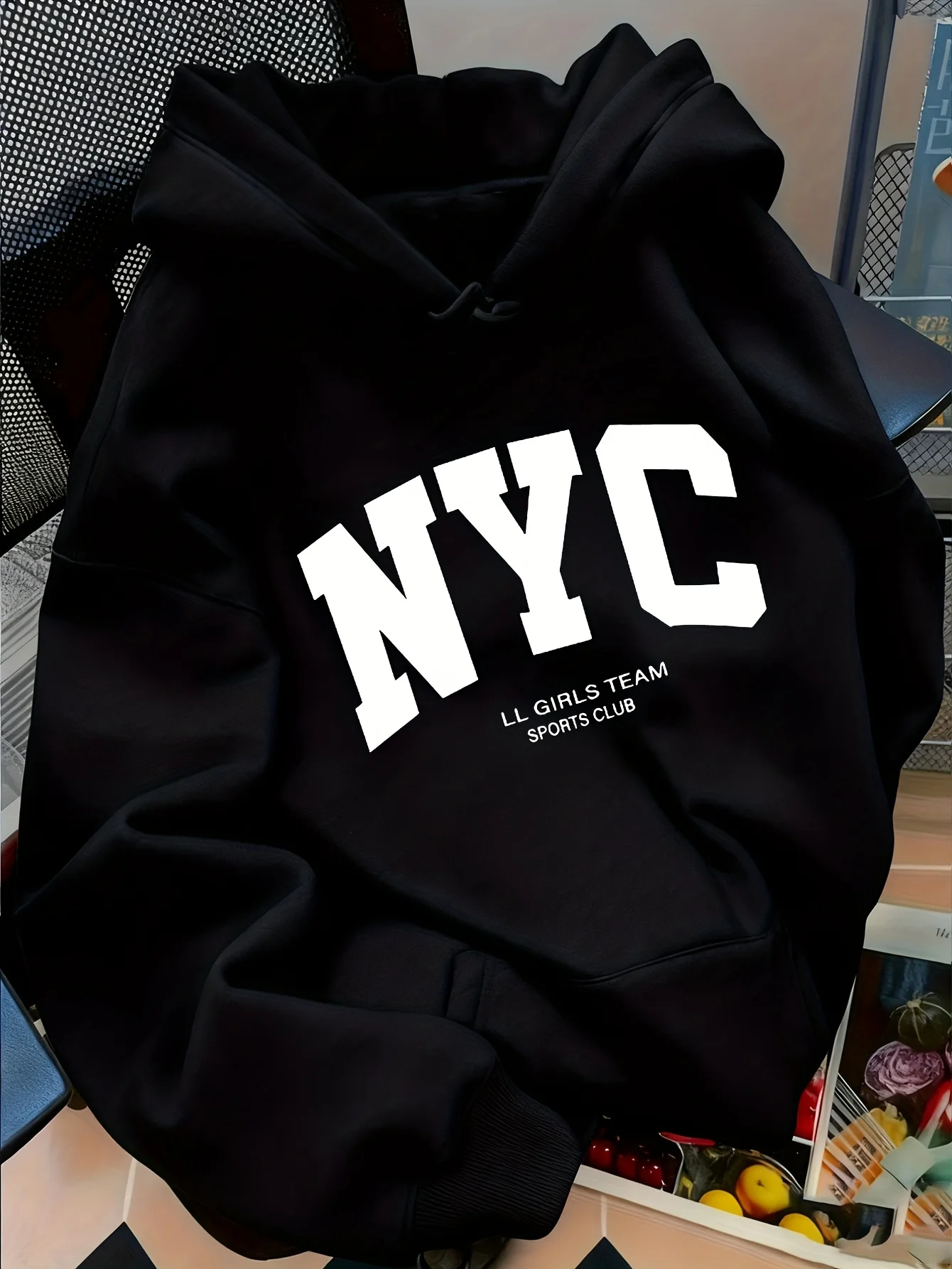 Sweat-shirt à capuche à motif Light NYC pour femmes, tissu confortable surdimensionné, mode décontractée, HipHop, Harajuku, unisexe