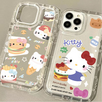 Sanrio Cute Hello Kitty Case for Samsung Galaxy S24 Ultra S23 S22 S21 FE S20 Plus Note 20 10 Pro A34 A54 A33 A53 Clear Back Capa