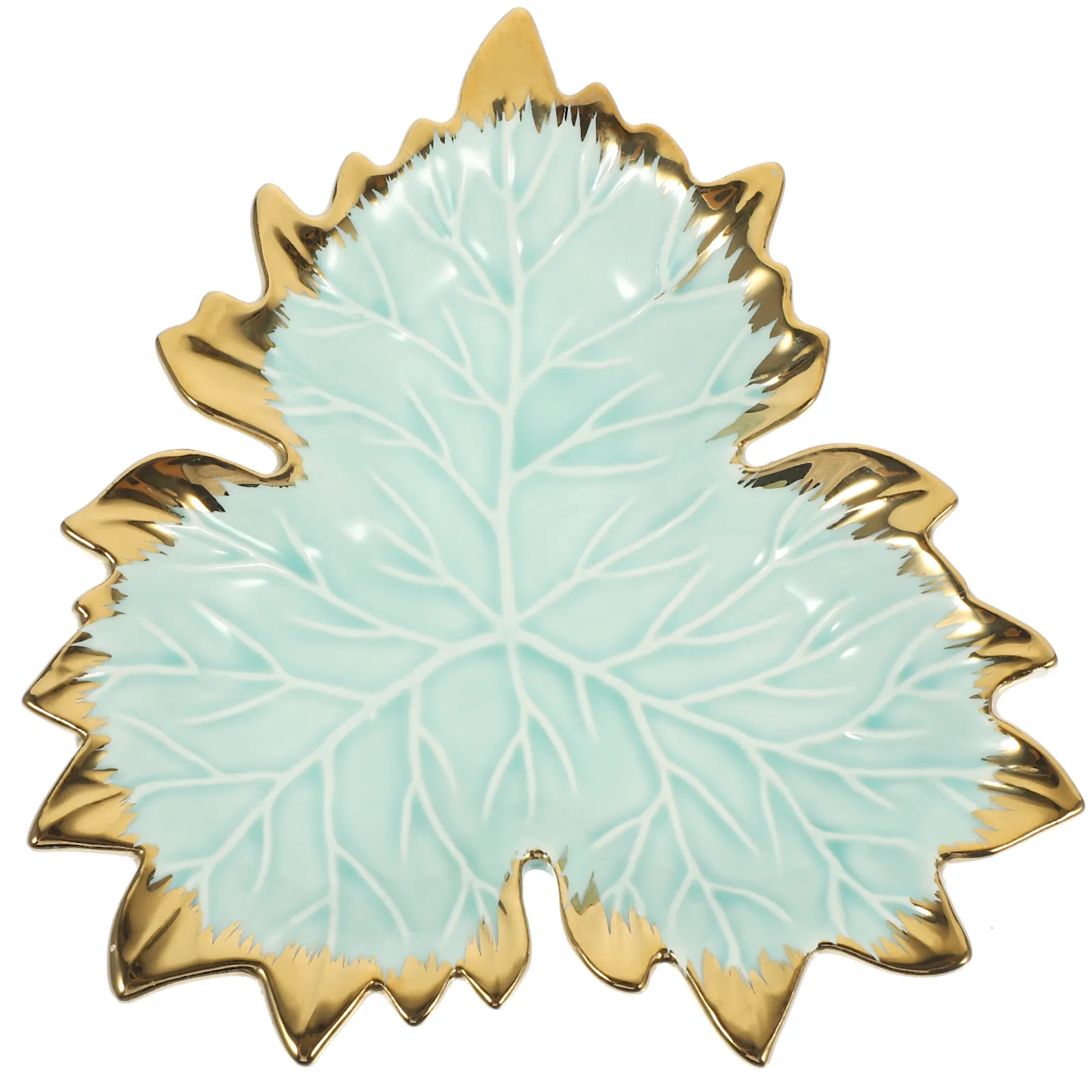 

Ceramic Jewelry Tray Decorative Leaf Shape Plate Elegant Jewelry Storage Holder Multi Function Trinket Display Dish Home Decor