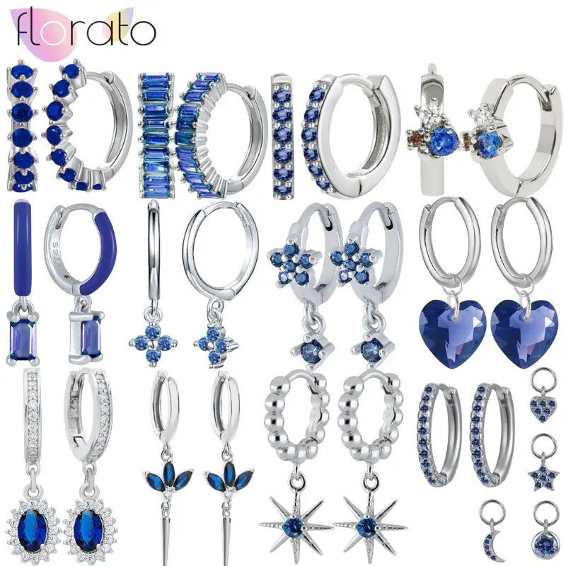 

Стерлингового серебра 925 пробы, игла для ушей, дизайн меньшинств, легкие роскошные модные синие серебряные круглые серьги, кулон для женщин, ювелирные изделия