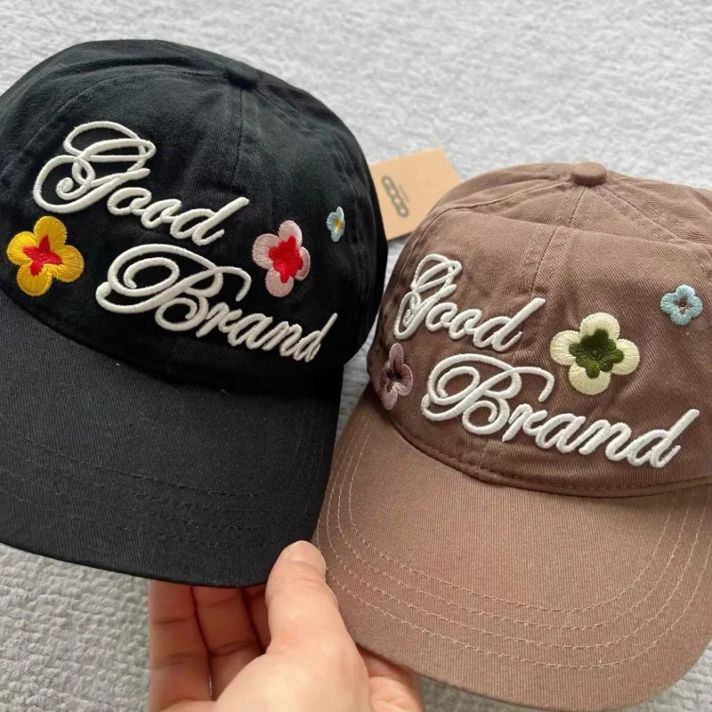 

Fashion Street Four Season Goodbrand Caps High Quality Embroidered Colorful Flowers Letter Logo Outdoor Unisex Baseball Caps