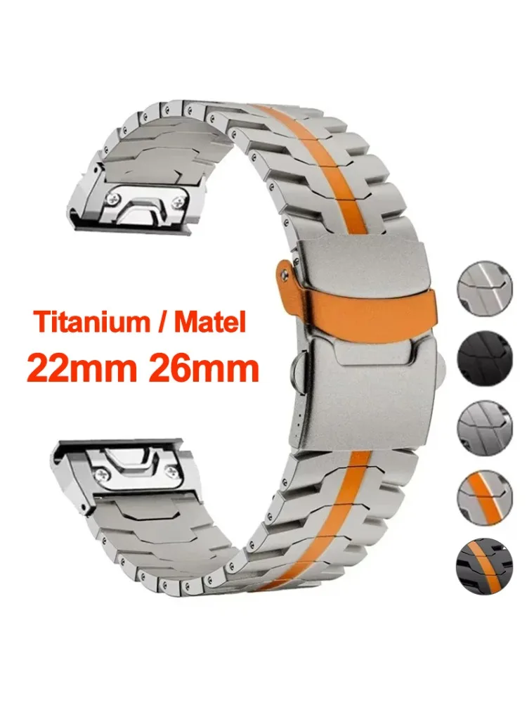 Pasek tytanowy 22 26 mm do Garmin Fenix 8 51 mm 7 7X 6 6X Pro 5 5X Plus Tactix 7 Enduro 3, bransoleta ze stali nierdzewnej z szybkozłączką — zdjęcie produktu 7