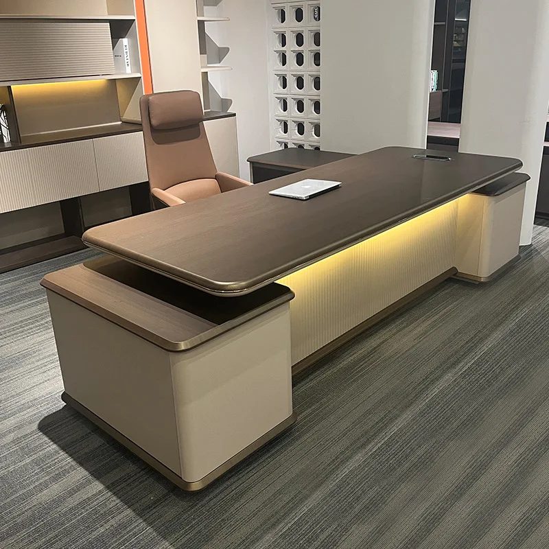 Mesa chefe moderna luz luxo alto sentido presidente mesa chefe banco