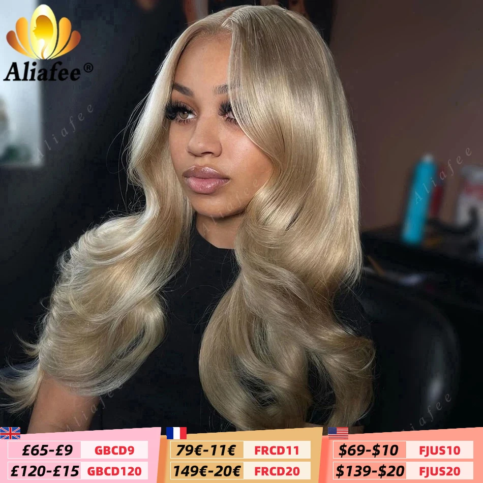 Peluca Frontal de encaje transparente 13x6, peluca rubia ceniza gris, peluca resaltada de cabello humano 13x4, peluca Frontal prearrancada para mujer, peluca a rayas