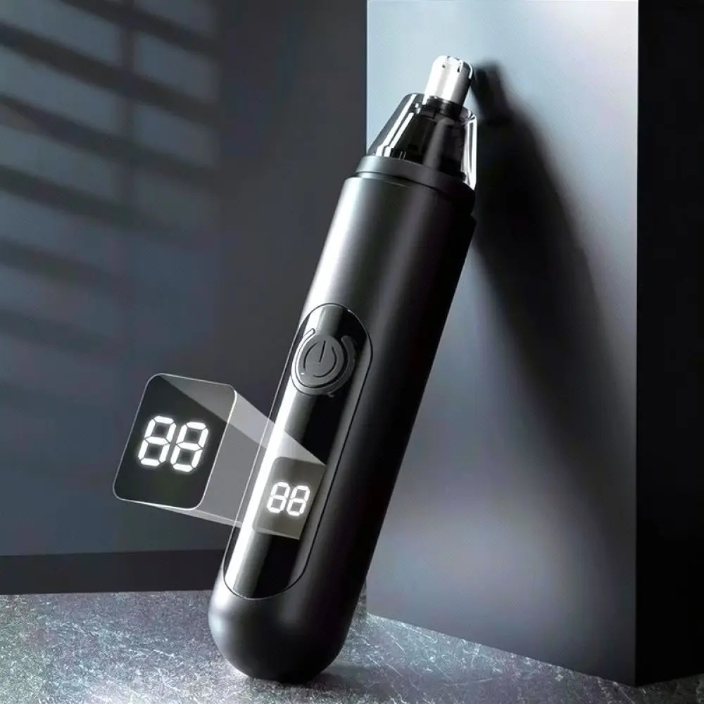 Electric Nose Hair Trimmer Rechargeable Facial Grooming Device Painless Ear Hair Clipper With LED Power Display Screen