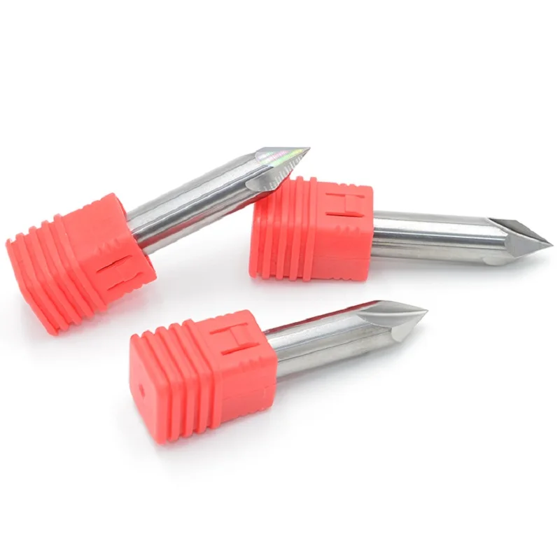 Chaflán de fresa de carburo CNC, enrutador V Grove 60, 90, 120 grados, recubierto, 3 flautas, molino de extremo de grabado