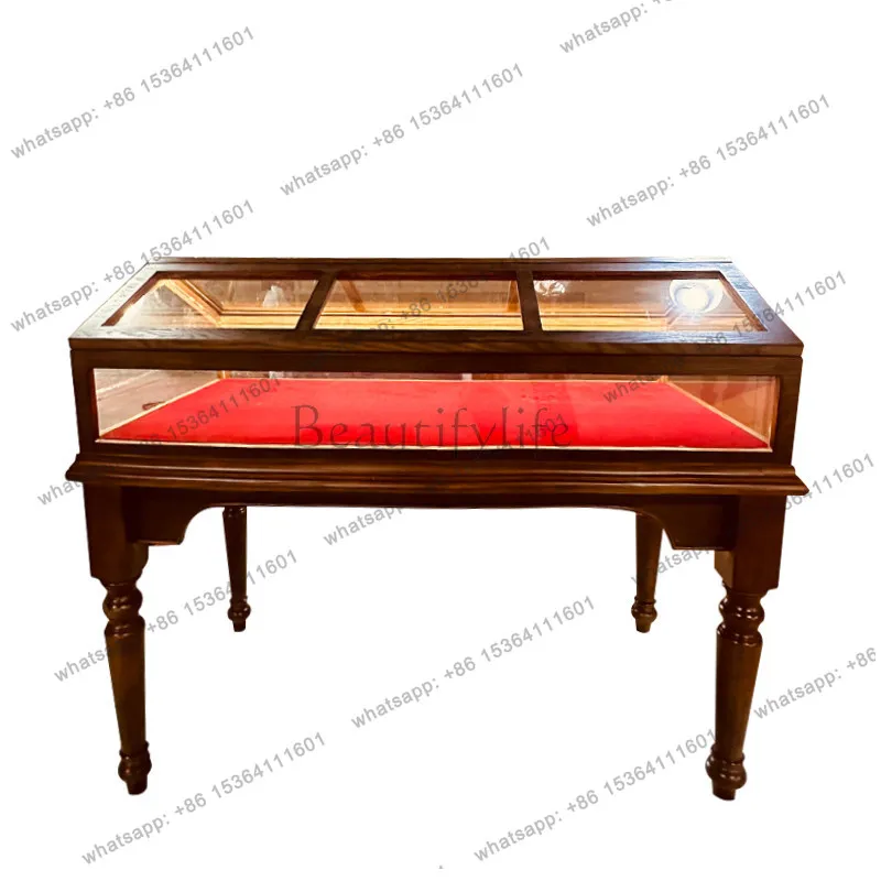 

Ancient wood fragrance jewelry display cabinet Cloakroom Nakajima glass display cabinet