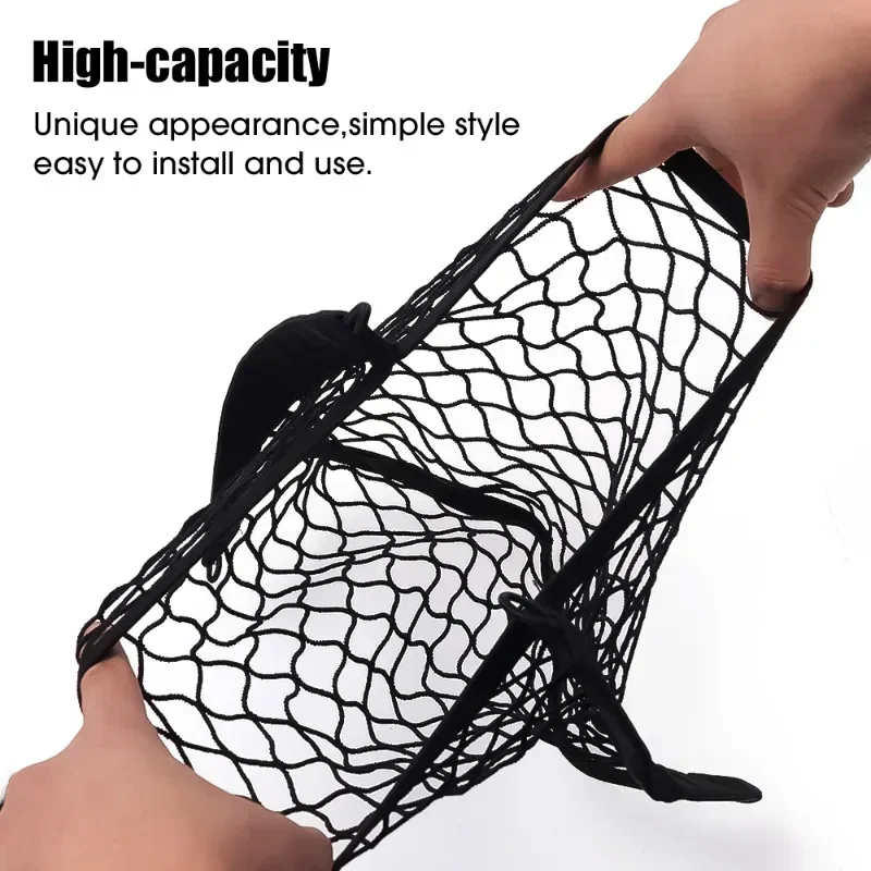 Car Storage Net Bag Car Interior Supplies Storage Elastic Net Auto Trunk Fire Extinguisher Fixed Rack Trunk Organizer Cars Part