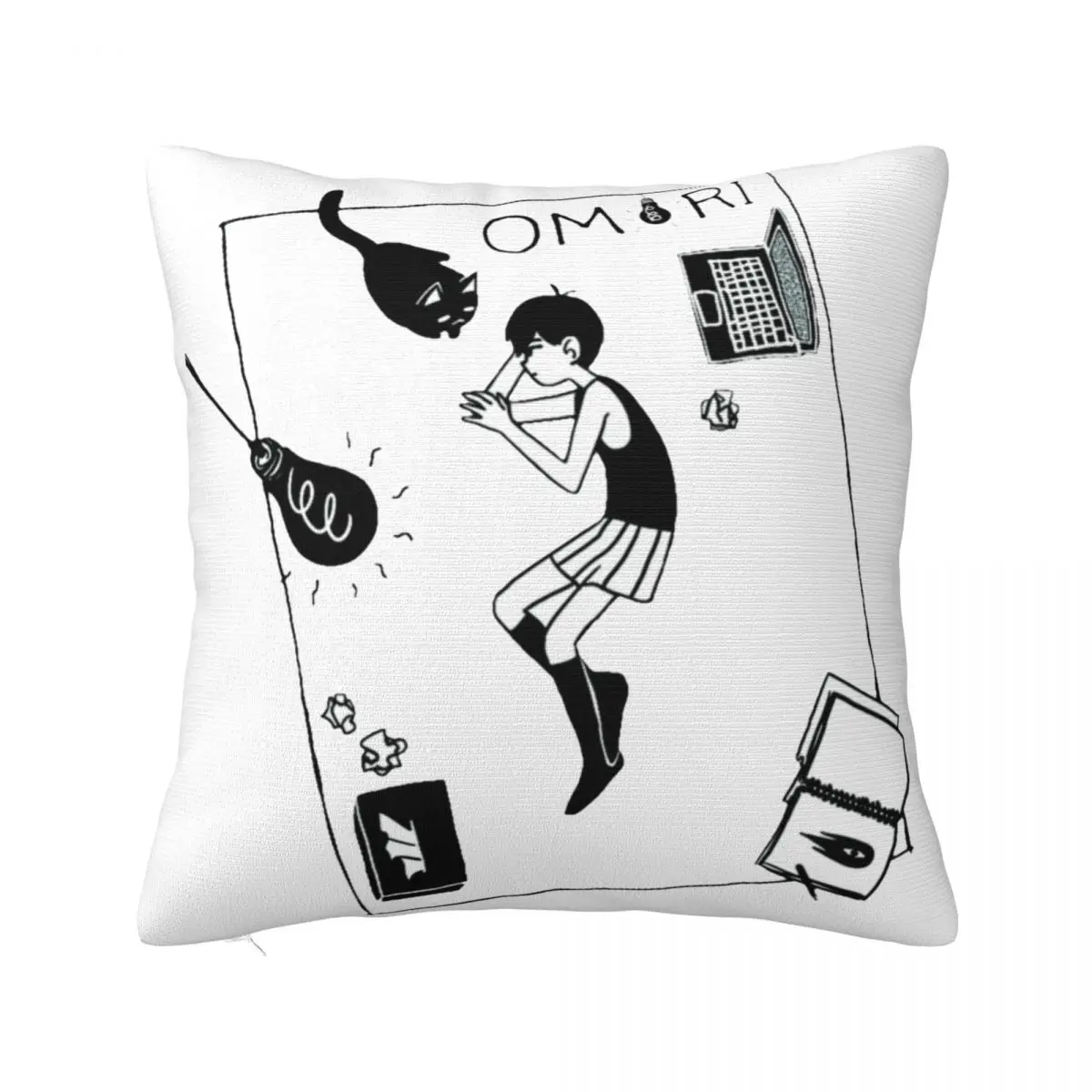 Omori Merch Omocat Pillowcase Soft Polyester Cushion Cover Decorations Video Game Throw Pillow Case Cover Living Room 45*45cm