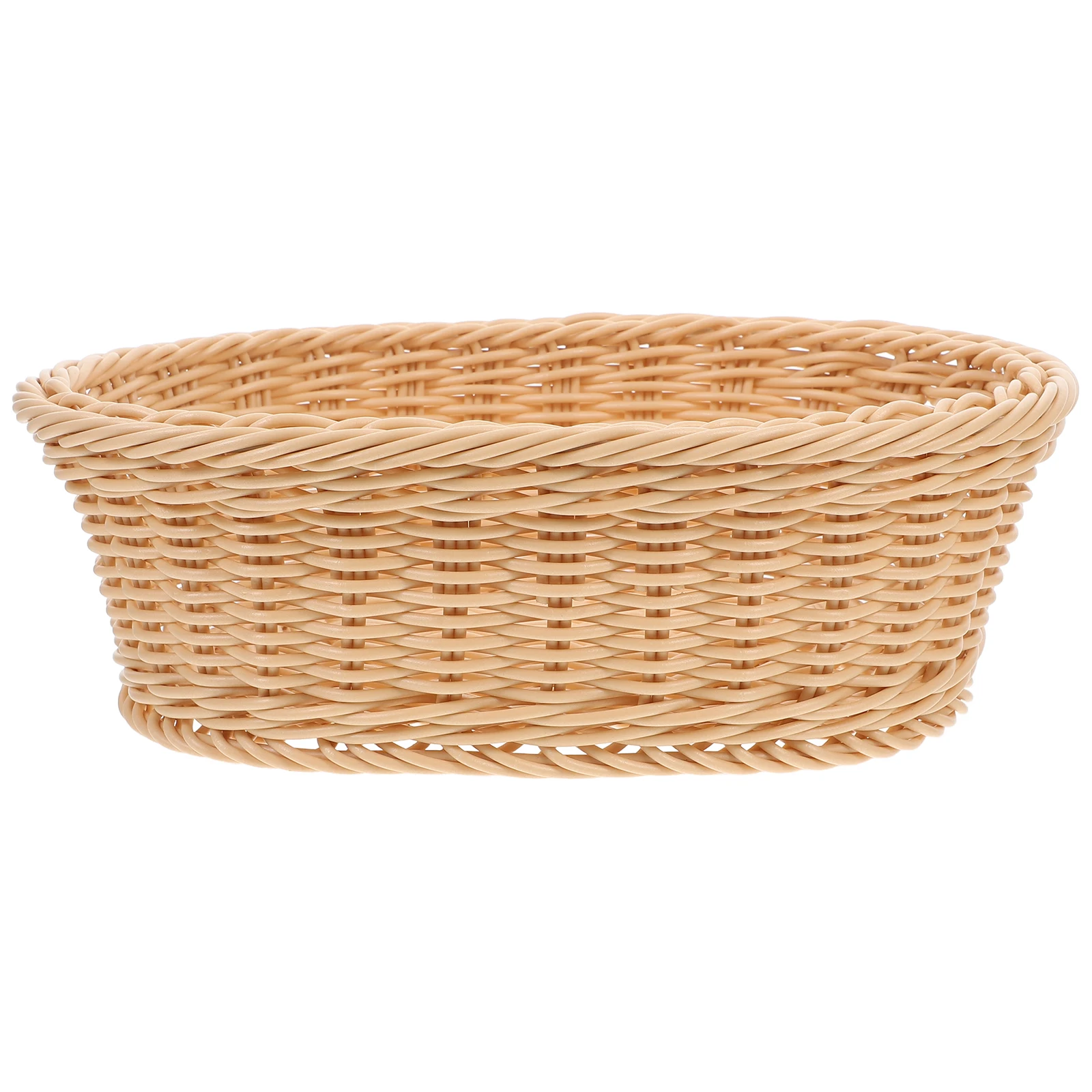 

Versatile Imitation Rattan Basket Fruit Snack Storage Stylish Simple Design Space Saving Oval Shape Home Supermarket Use