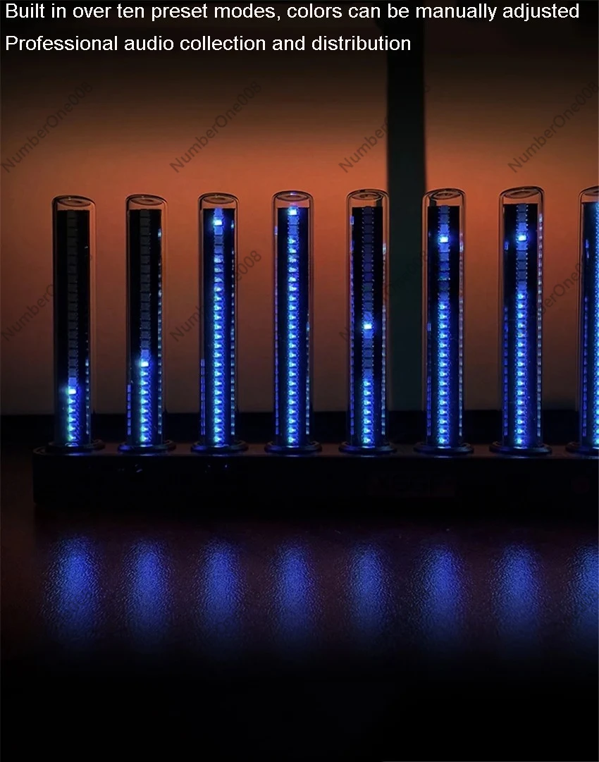 LED Music Spectrum Lamp Sound Control Rhythm Light Full Color Atmosphere Lamp for Esports Room Desktop Decor
