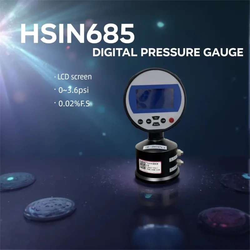 

HSIN685 LCD Screen Micro Differential Pressure Gauge Calibration Digital Pressure Gauge Manometer Calibrator 3.63psi 0.02%F.S