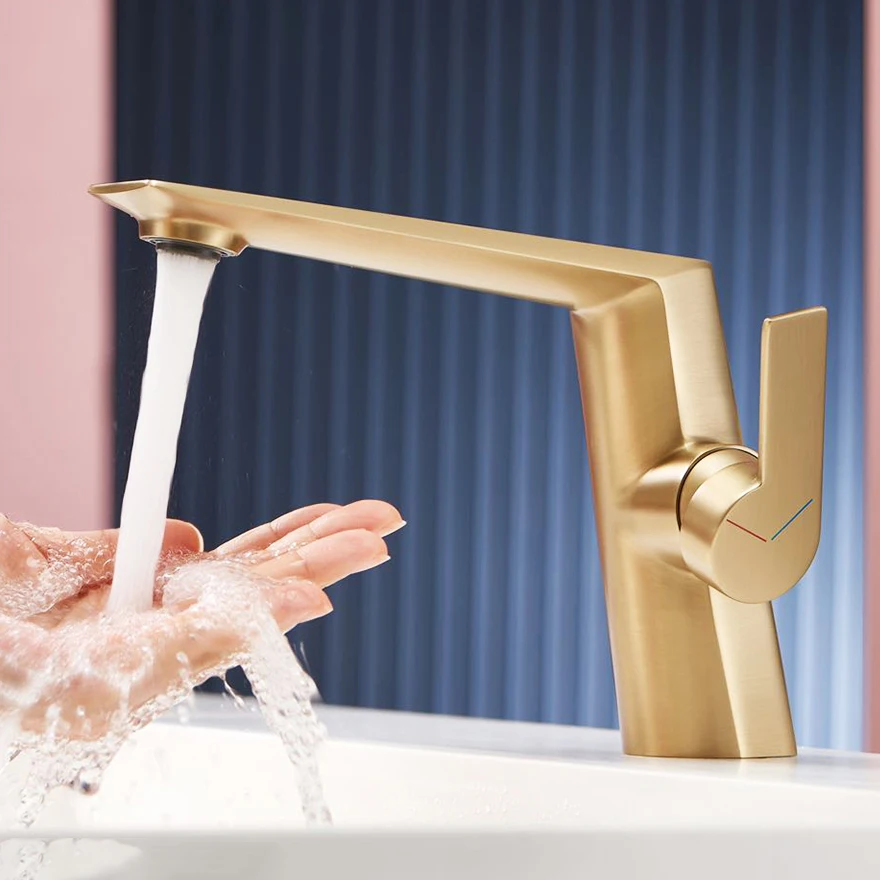 Basin Faucet Gold Torneiras Bathroom Sink Faucet Single Handle Hole Faucet Basin Taps Hot Cold Mixer Tap Crane 855938