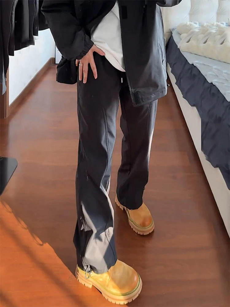 Pantalones Cargo con Forro Color Caqui para Mujer, Primavera Otoño, Casuales, Deportivos, para Escalar, Pantalones de Trabajo de Pierna Recta