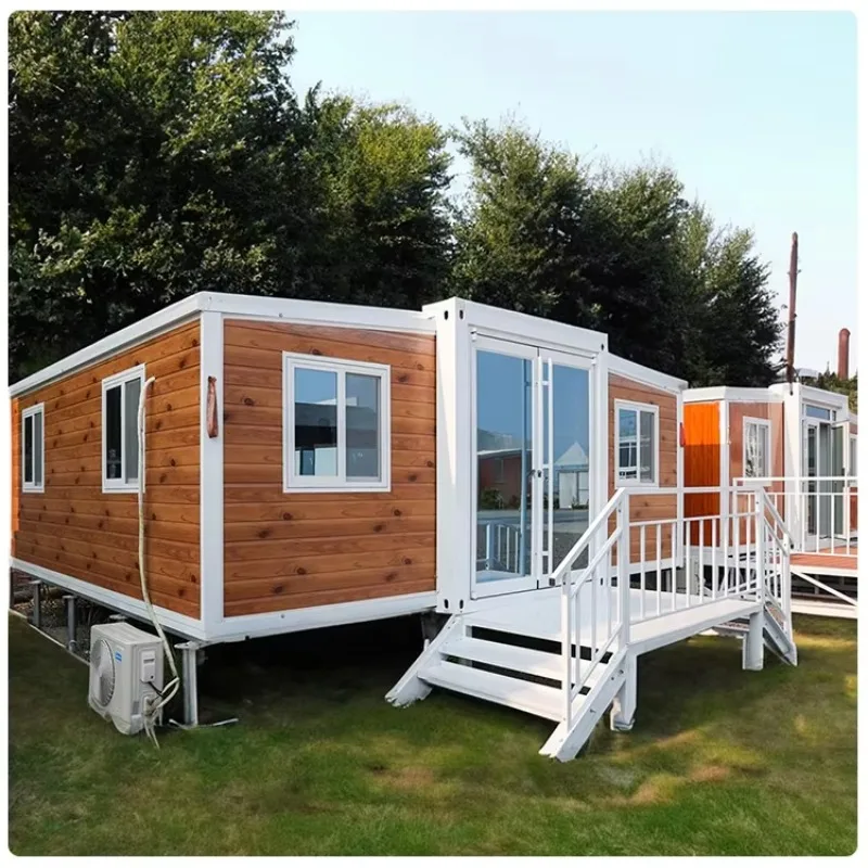 Compact Foldable 20ft Container Home Expandable Prefab Steel Structure Design Tiny House Cabin Mobile Home