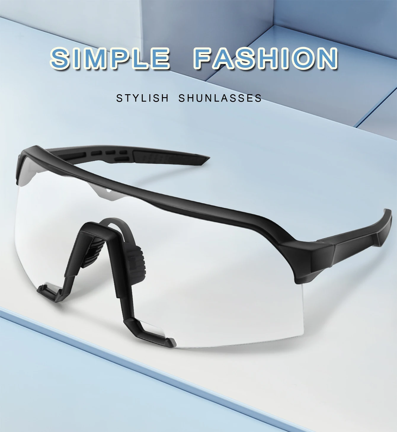 Mode Photochrome Sonnenbrille für Männer Frauen Outdoor Mtb Fahrrad Radfahren Laufen Brillen Winddichte Brille Oversize Shades – Detail 1
