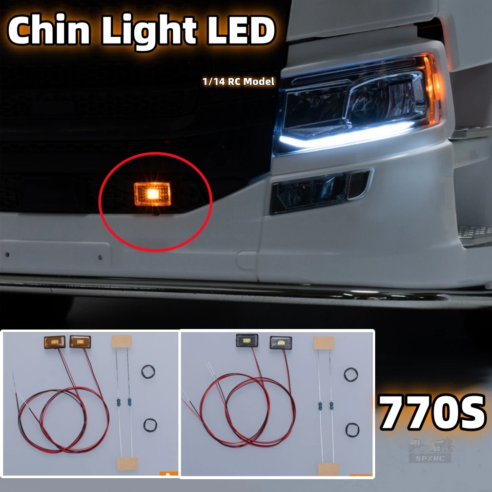 

Боковой фонарь для подбородка для прицепа Tamiya 1/14 770s, модель Led Cbd-06f, детали модели игрушечного автомобиля [Tw]