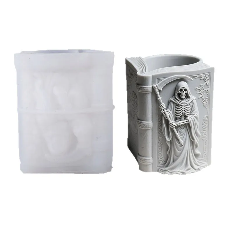 

Death Candle Cup Silicone Mold DIY Handmade Concrete Plaster Candle Jar Flowerpot Epoxy Resin Molds Home Décor