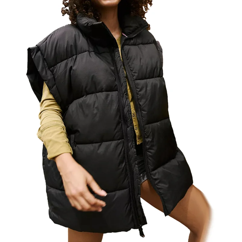 

Женские жилеты-пуховики, куртка без рукавов, легкая куртка-пуховик с карманами, повседневный пуховик на молнии с пузырьками, пышные куртки