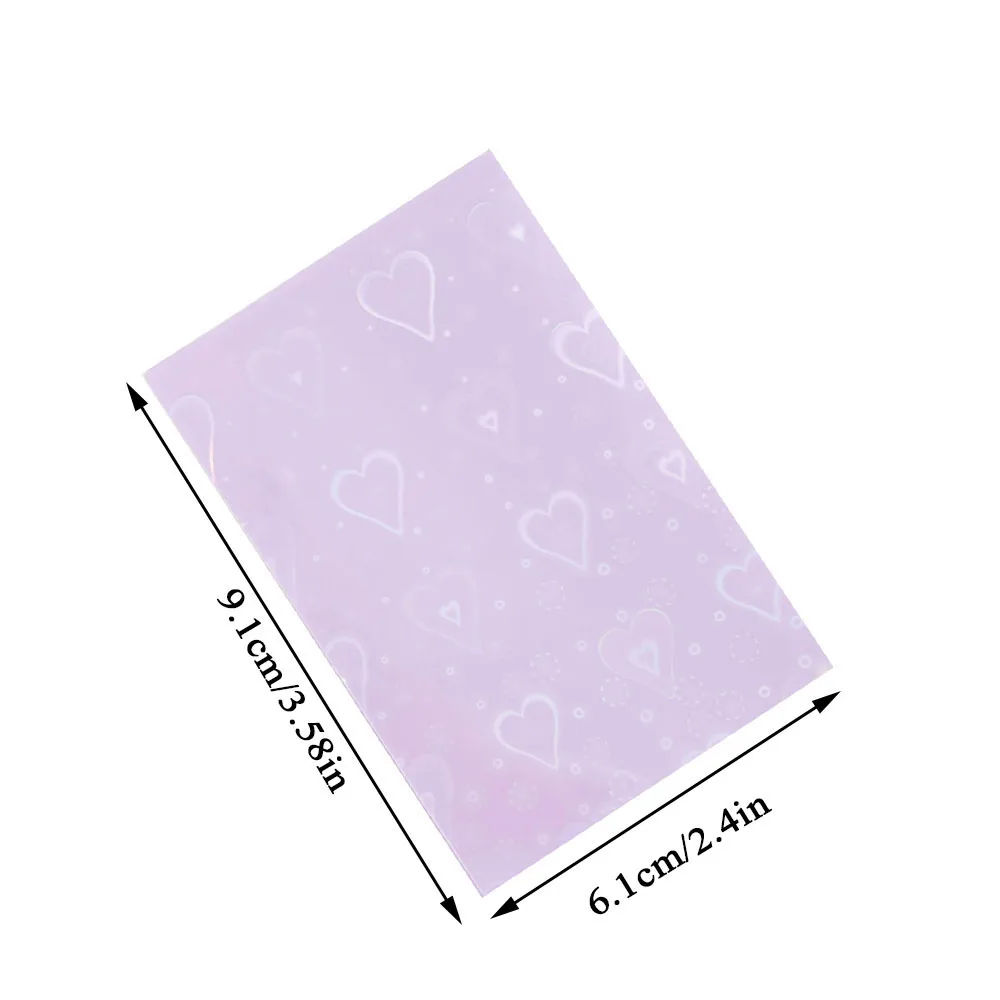 50Pcs Ins Card Sleeves Card Holder 61*91mm Heart Bling Photocard Holder Photo Card Films Cards Protector Photo Cards Protective