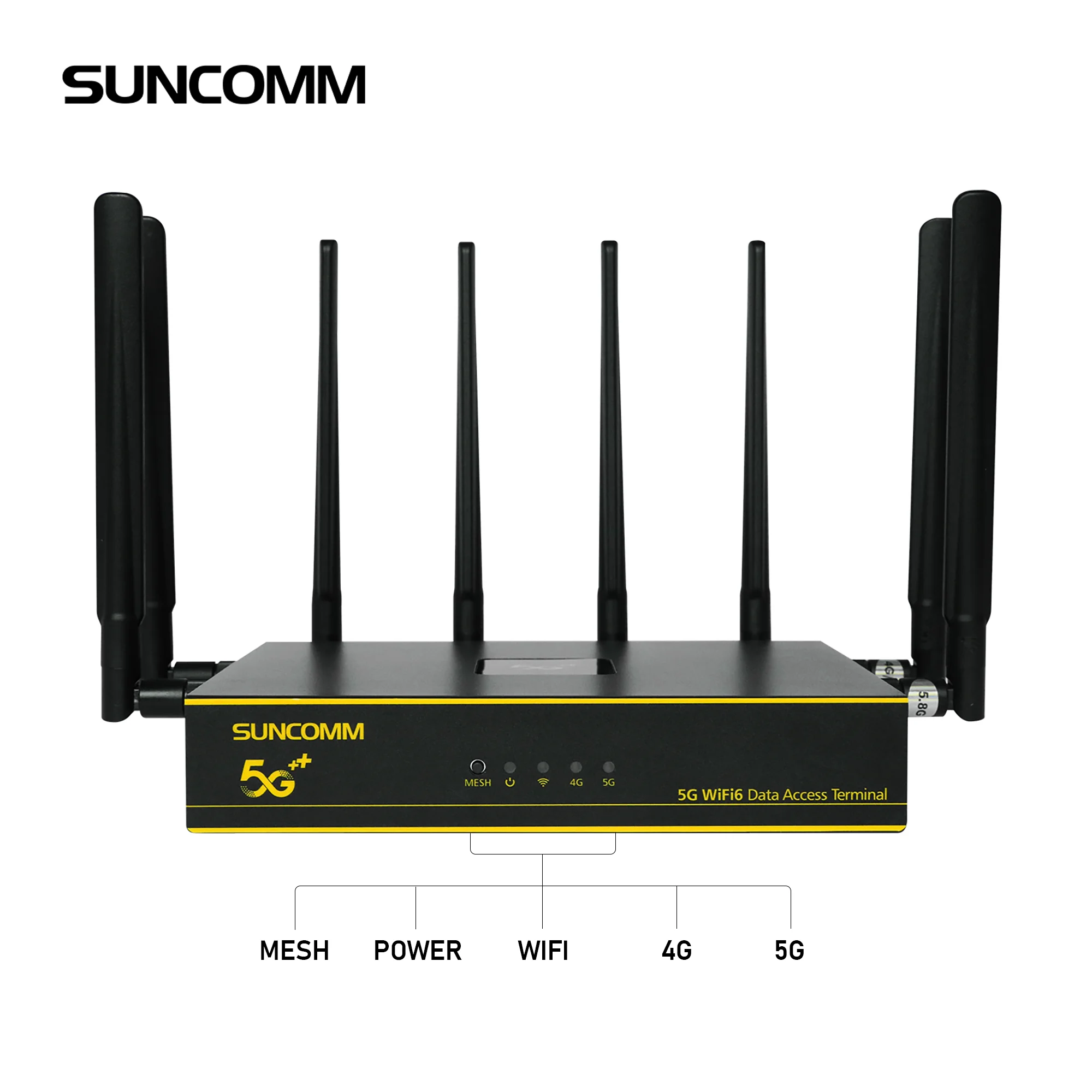 Most popular SUNCOMM 4G 5G Mesh Routers 1000mbps Wireless Wired Gigabit WiFi 6 4*4 mimo Antenna 5G Router with sim card