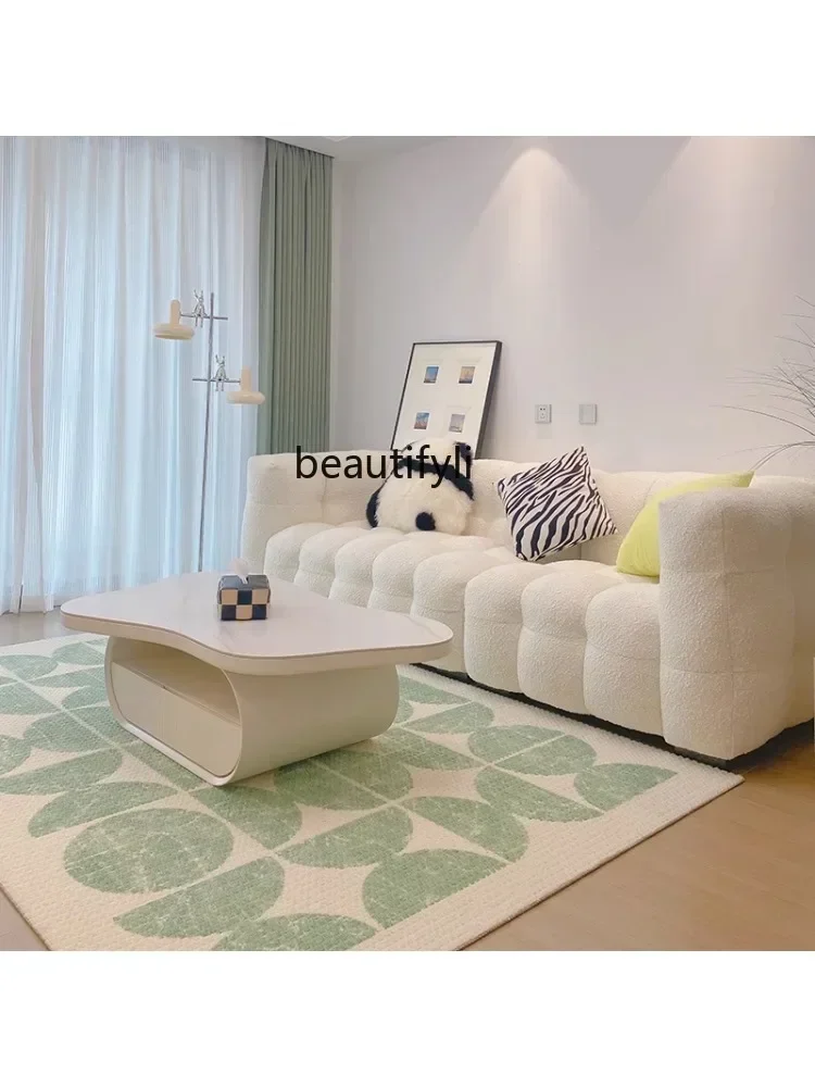 

xz1Cloud Tea Table Cream Style Living Room Home Simple Modern Shaped Light Luxury Stone Plate Creative coffee table