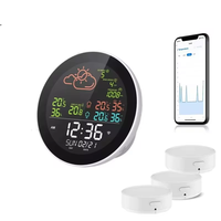 Tuya WiFi Smart Weather Station Colour LCD Table Clock Temperature Tester Weather Forecast Multifunction Thermometer Hygrometer