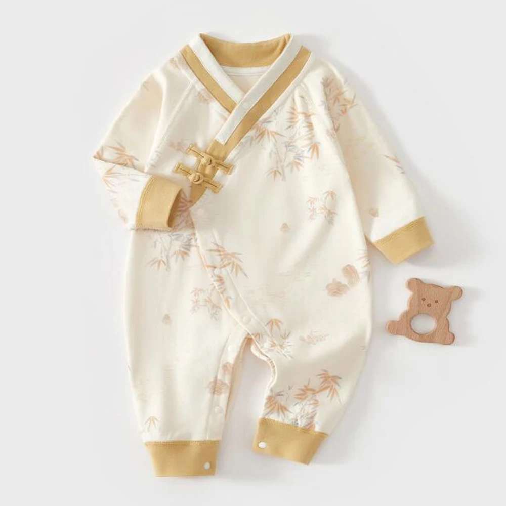 

Christmas Baby Boy Rompers Long Sleeve 100% Cotton Winter Fall Baby Clothes Chinese Style Birthday Infant Girl Jumpsuits