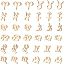 48pcs Zodiac Signs Charm Golden Constellation Charms 9.5~14mm Astrology Horoscope Pendants Alloy Zodiac Theme Charms for DIY