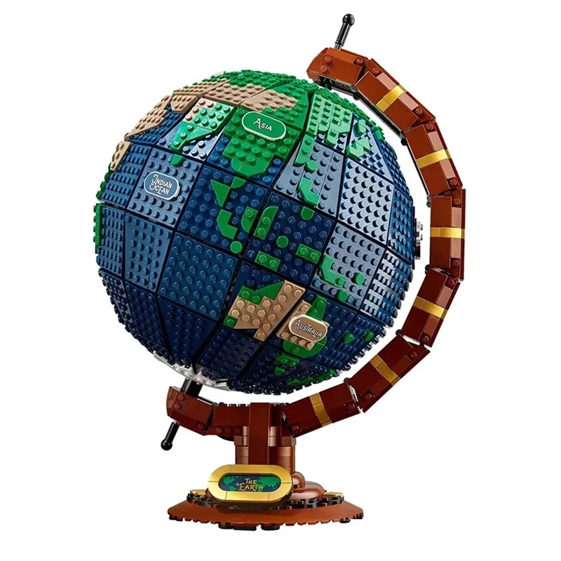 منتج جديد 2585 قطعة نموذج خريطة الكرة الأرضية الإبداعية بنة التكنولوجيا MOC بنة التجميع الإبداعي لعبة الأطفال الولادة