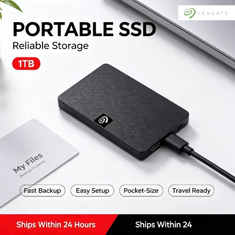 Seagate External Hard Drive 500GB 1TB USB 3.0 2.5 Inch Portable HDD Extended Storage for Laptop Desktop PC Pro Max Ultra