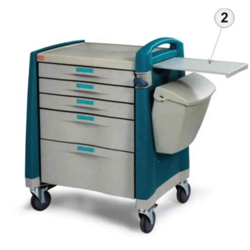 ABS Emergency Cart Crash Trolley for Clinic Plastic Medication Cart Treatment Trolley