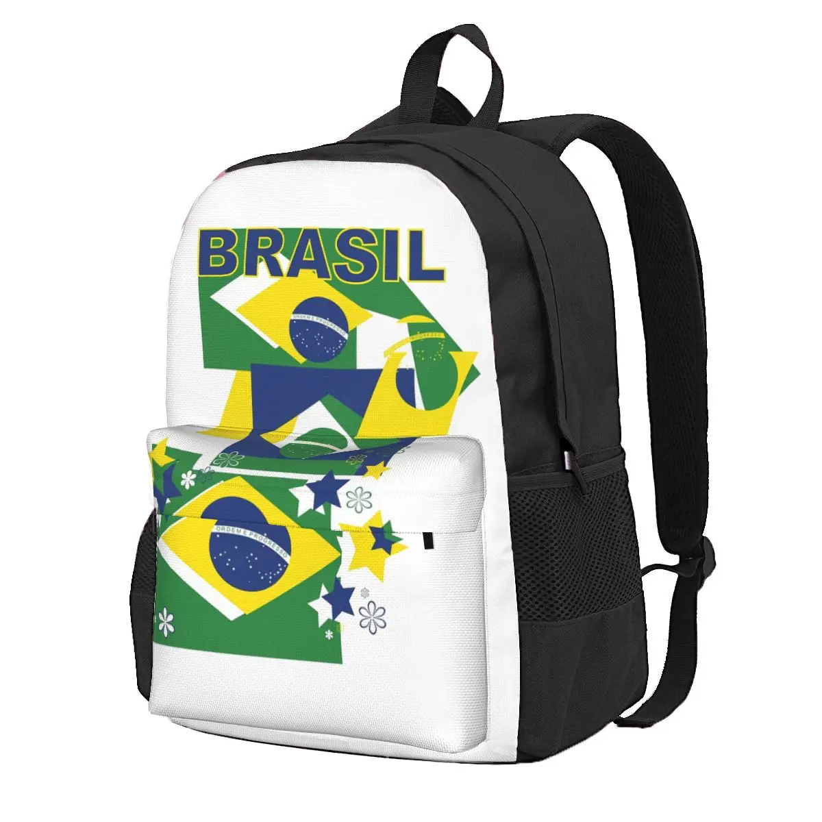

Brasil With S Student Backpack School Bag Hiking Travel Daypack for Boys Girls Fashion Bookbag Shoulder Bags