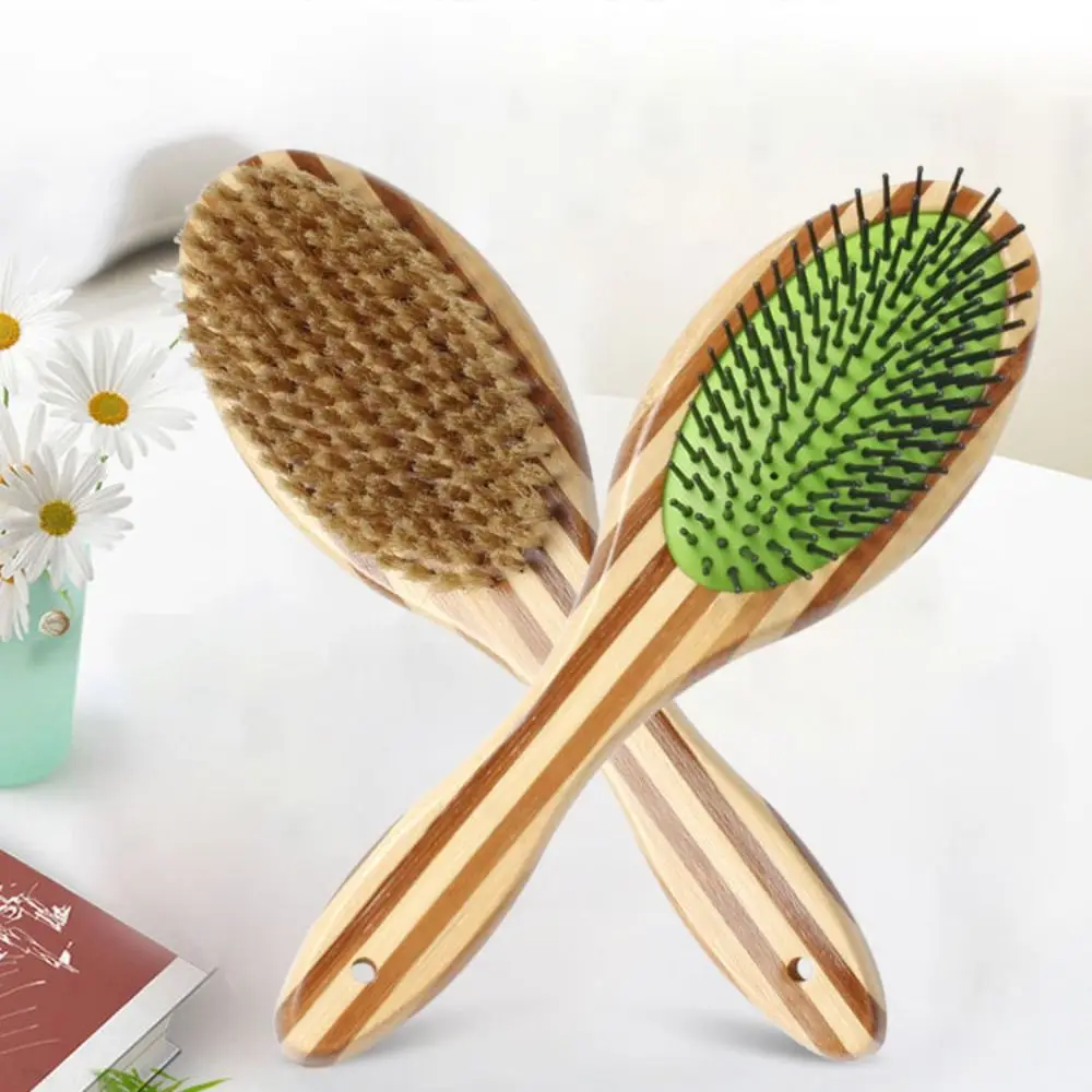 Pet Supplies Bamboo Dog Brush Double-sided Multifunction Pet Grooming Massage Comb Soft Durable Dog Hair Remover Dogs Hair