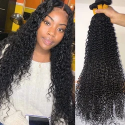 FDX-Kinky Curly Brazilian Hair Bundles, extensões de cabelo humano, Remy Hair Weave, 3 Pacotes, 4 Pacotes Deal, 30 em, 32 em, 34 em, 36 em, 38 em, 40in