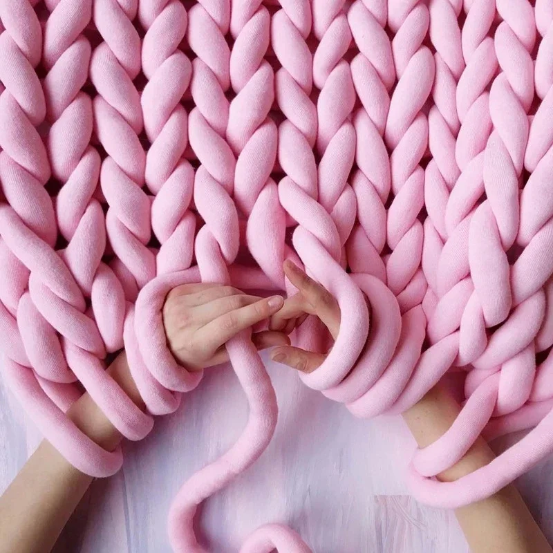 1KG Thick Velvet Chunky Yarn Bulky Giant Thread Hand Knitting Woven Thread Basket Blanket Carpets DIY Arm Soft Blanket Carpet