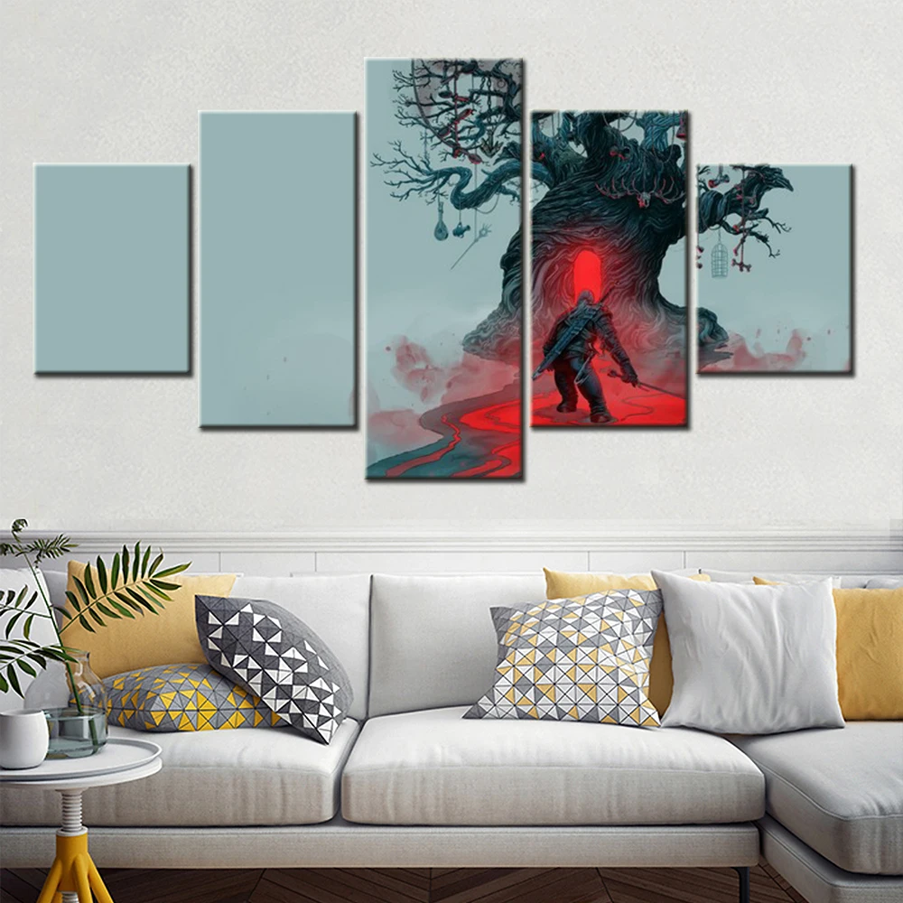 5 Piece Canvas Wall Arts Poster Painting Rivia Digital Art Nature Landscape Video Games Wallpaper Home Decor Picture Living Room